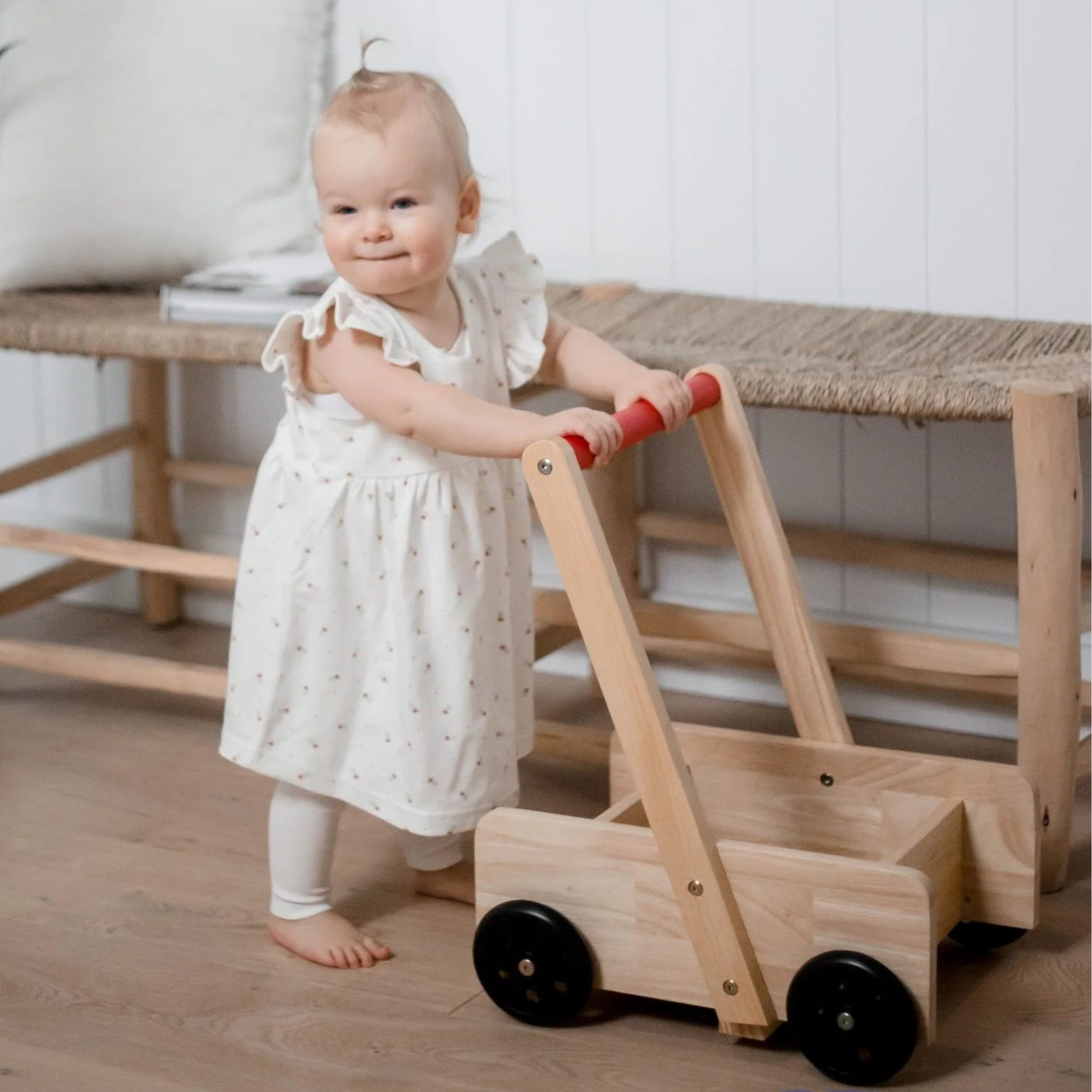 Wooden Classic Baby Walker - QToys | Wooden Toy NZ