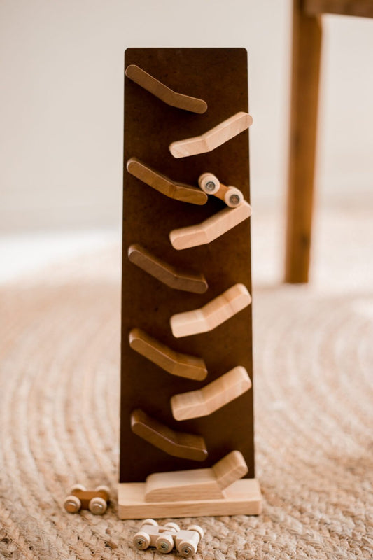 2 Tone Zig Zag Racing Cars - QToys | Wooden Montessori Activity NZ