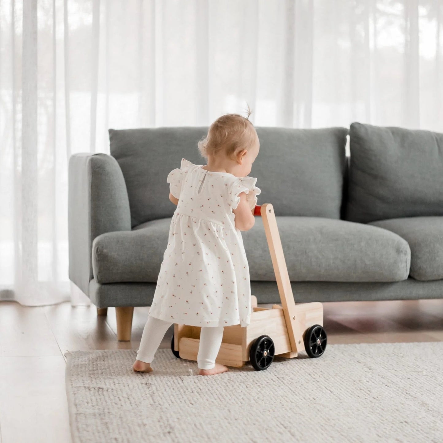 Wooden Classic Baby Walker - QToys | Wooden Toy NZ