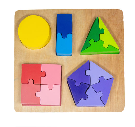 Wooden Shape Fraction Puzzle - Kiddie Connect | Wooden Toys NZ