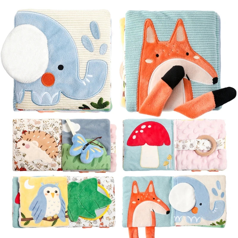 Soft Sensory Animal Cloth Book
