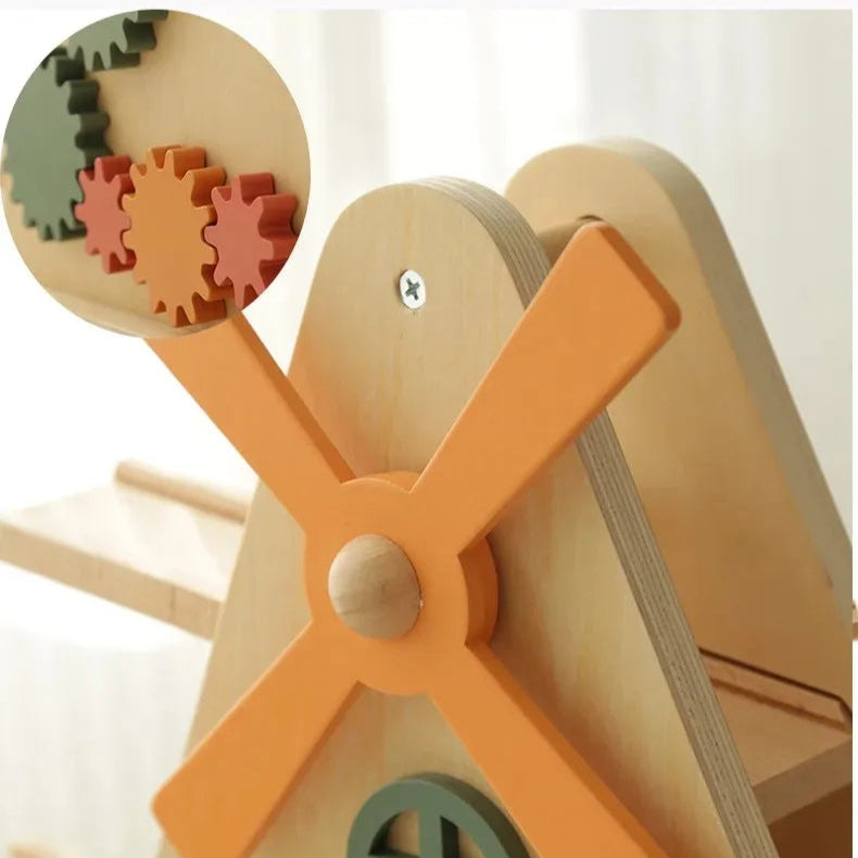 Wooden Windmill Gravity Car Track