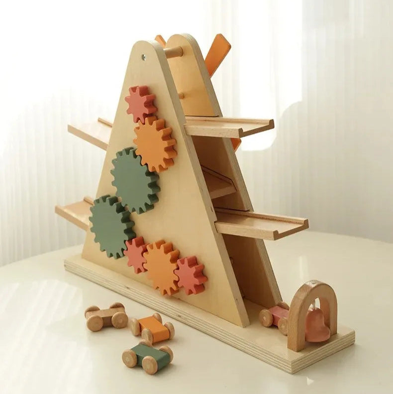 Wooden Windmill Gravity Car Track