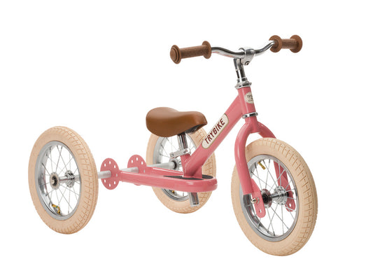 Pink Vintage Balance Bike & Trike – Trybike Steel | Balance Bike NZ