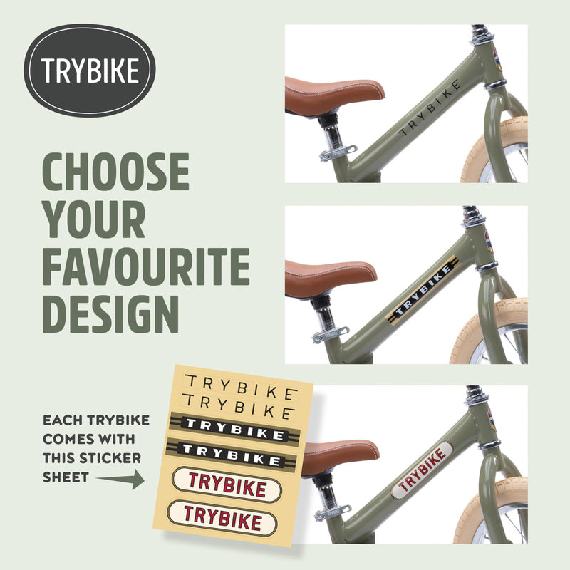 Green Vintage Balance Bike & Trike – Trybike | Balance Bike NZ