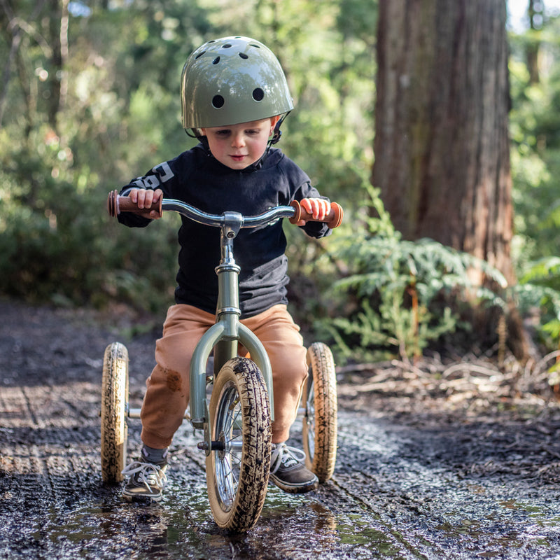 Green Vintage Balance Bike & Trike – Trybike | Balance Bike NZ