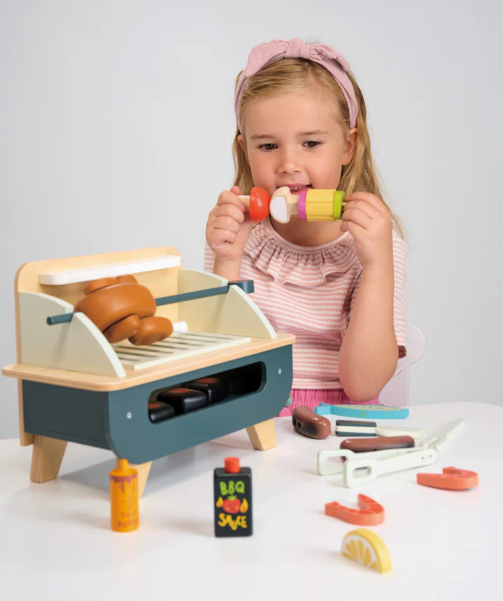 Wooden Barbeque Play Set - Tender Leaf Toys | Pretend Play Toys NZ