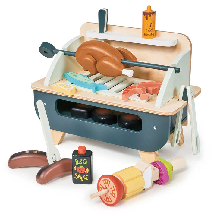 Wooden Barbeque Play Set - Tender Leaf Toys | Pretend Play Toys NZ