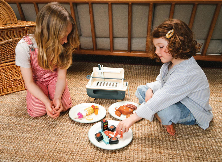 Wooden Barbeque Play Set - Tender Leaf Toys | Pretend Play Toys NZ