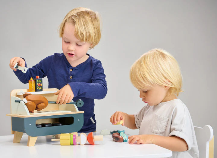 Wooden Barbeque Play Set - Tender Leaf Toys | Pretend Play Toys NZ