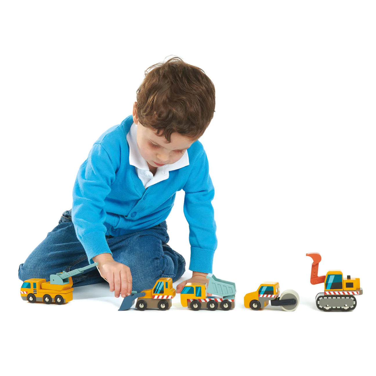 Wooden Construction Vehicle Set - Tender Leaf Toys | Wooden Toy NZ