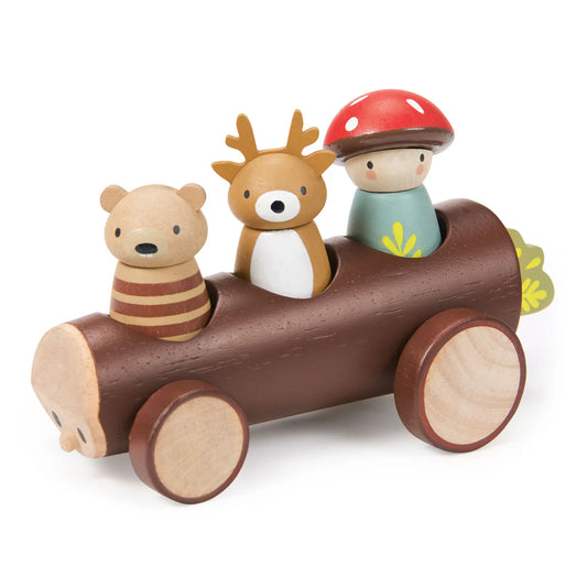 Timber Taxi Log Car - Tender Leaf Toys | Wooden Toy NZ