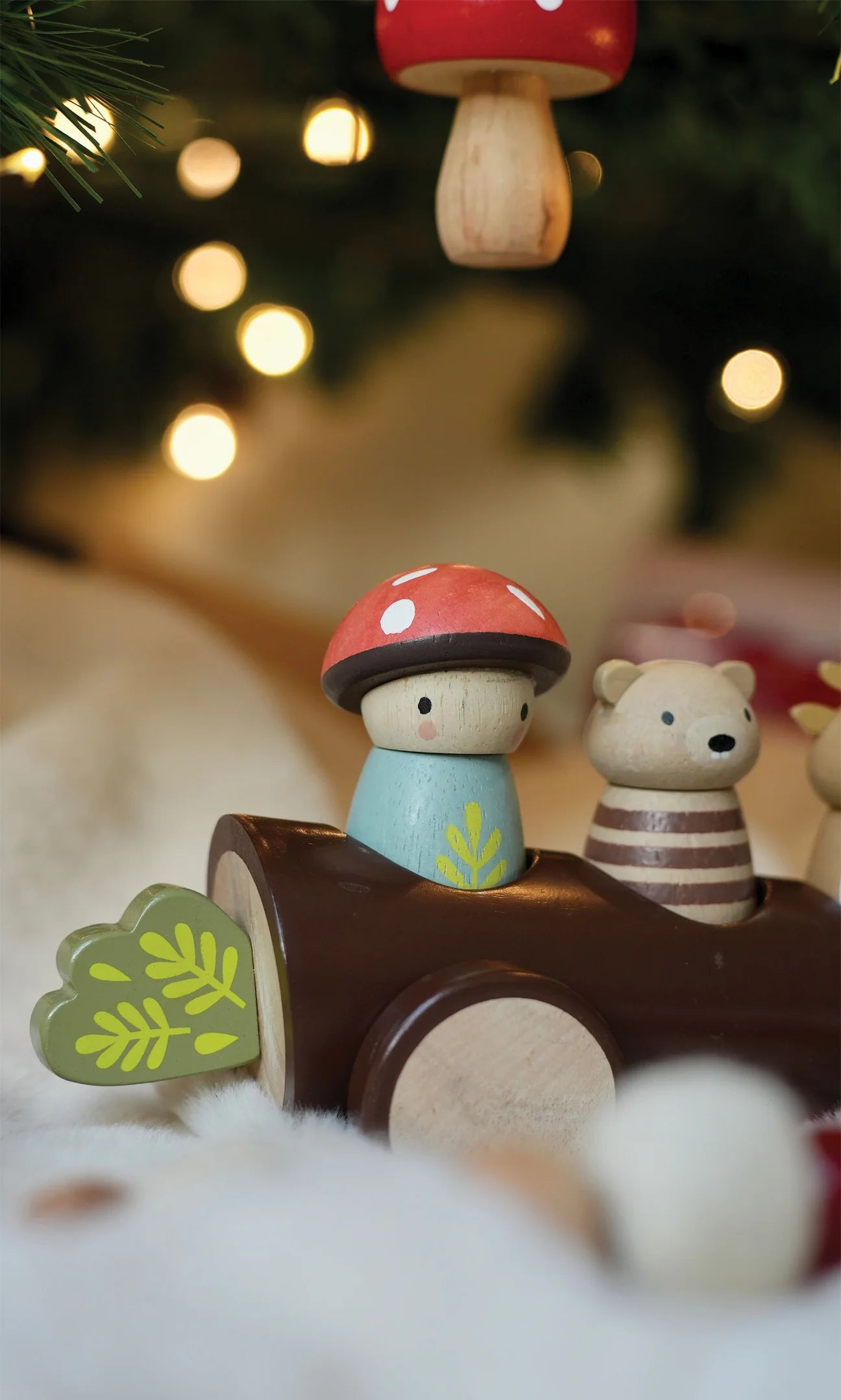 Timber Taxi Log Car - Tender Leaf Toys | Wooden Toy NZ