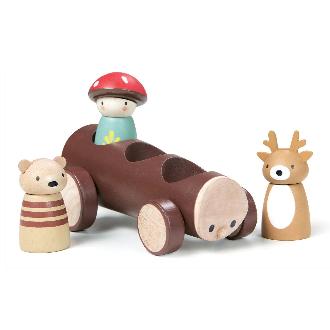 Timber Taxi Log Car - Tender Leaf Toys | Wooden Toy NZ
