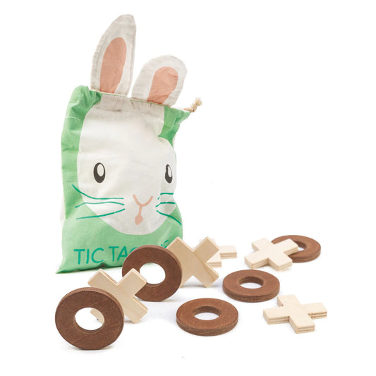 Wooden Bunny Tic Tac Toe Game - Tender Leaf Toys | Wooden Toy NZ