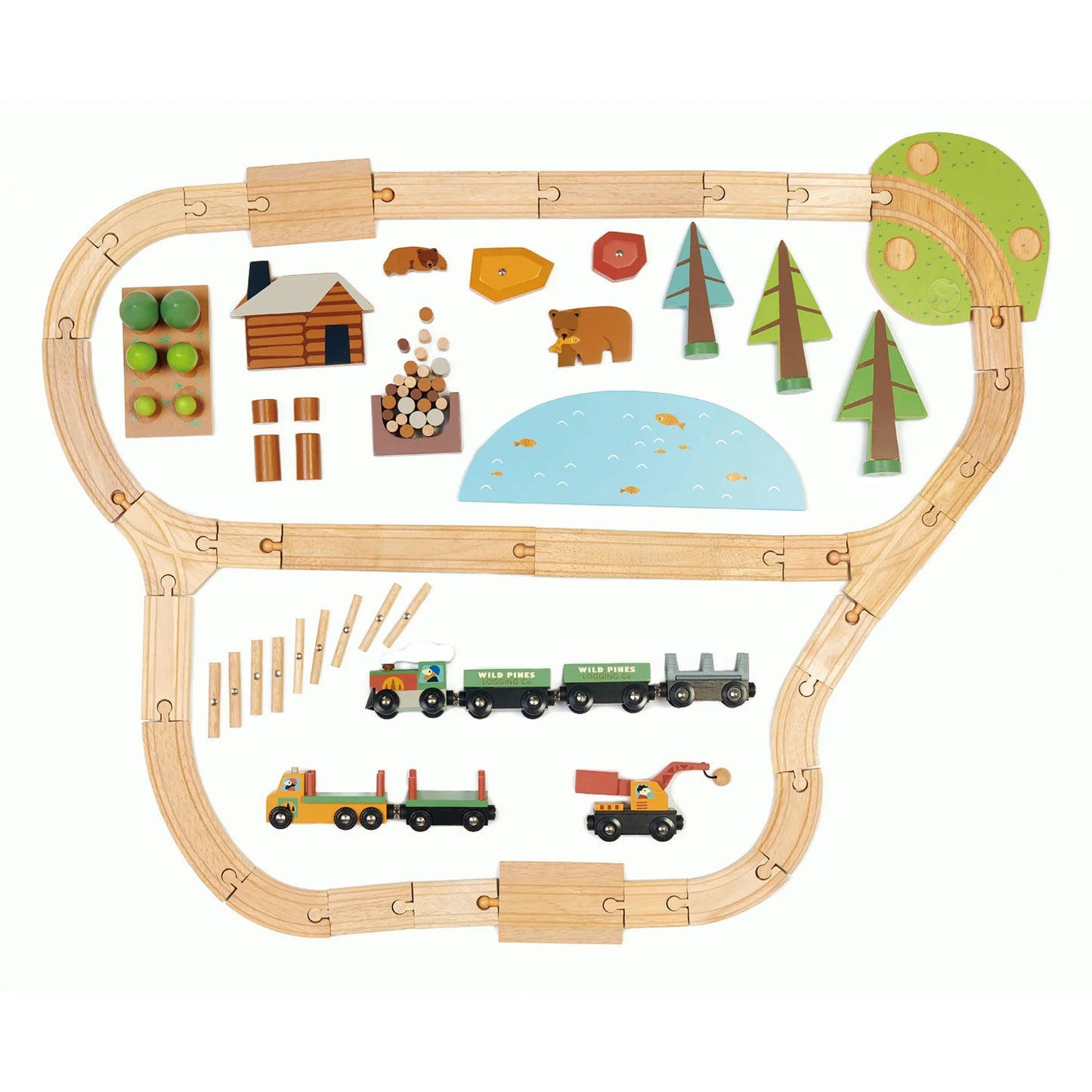 Wild Pines Wooden Train Set - Tender Leaf Toys | Wooden Toy NZ