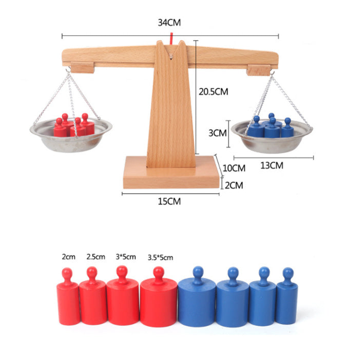 Montessori Balance Scale Set with 8 Weights