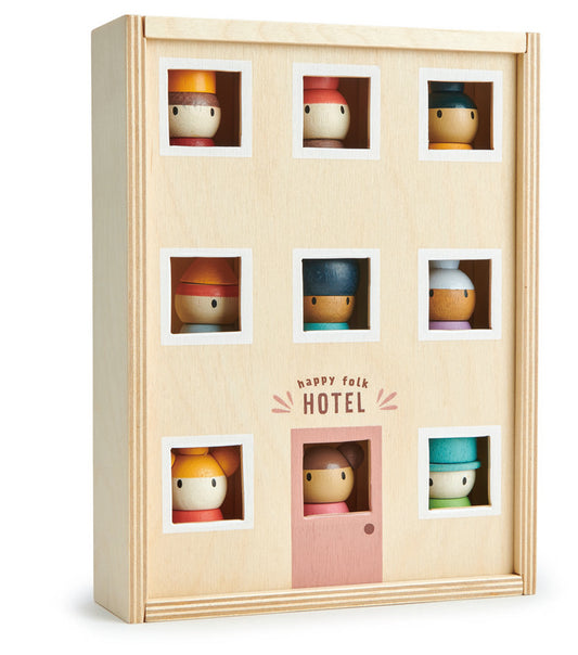 Happy Folk Wooden Peg People Hotel - Tender Leaf Toys | Wooden Toy NZ