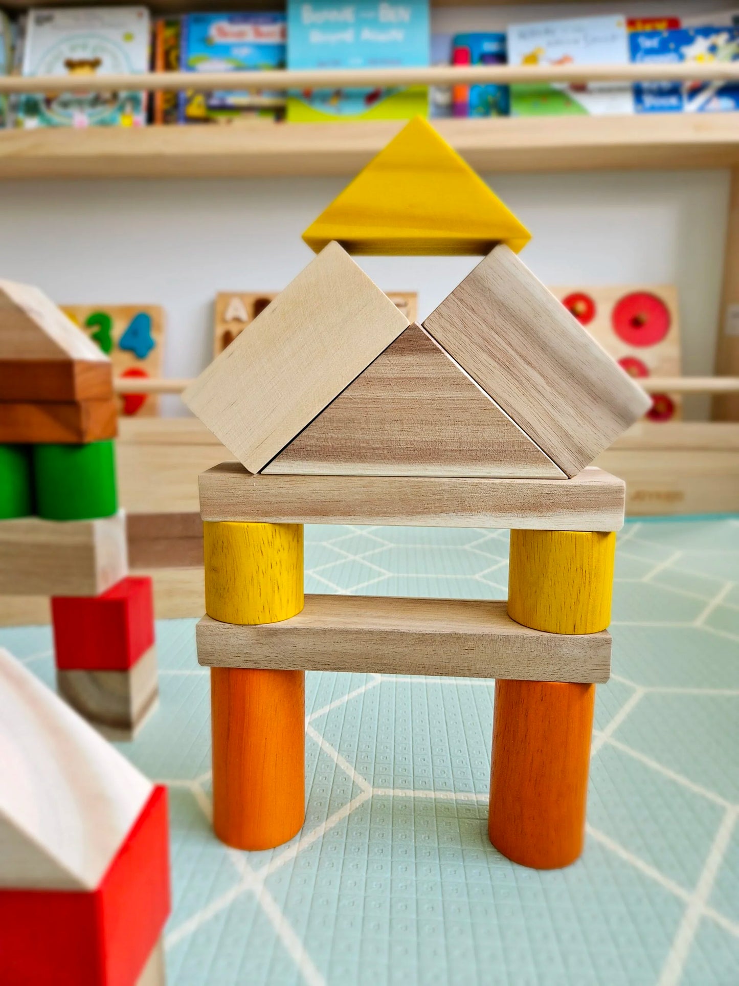 Natural Colour Wooden Blocks Set – QToys | Wooden Toy NZ