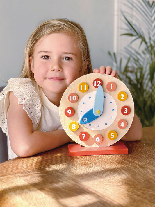 Teaching Clock – Mentari | Wooden Educational Toy NZ