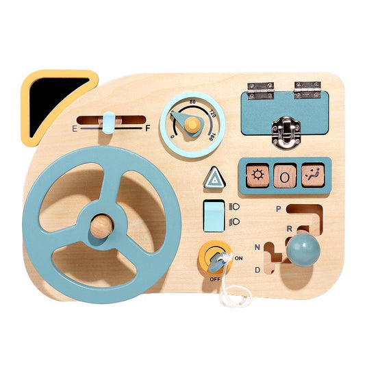 Wooden Car-Themed Busy Board