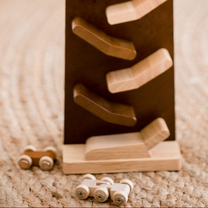 2 Tone Zig Zag Racing Cars - QToys | Wooden Montessori Activity NZ