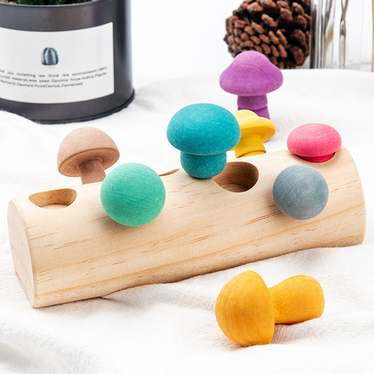 Wooden Mushroom Picking Toy