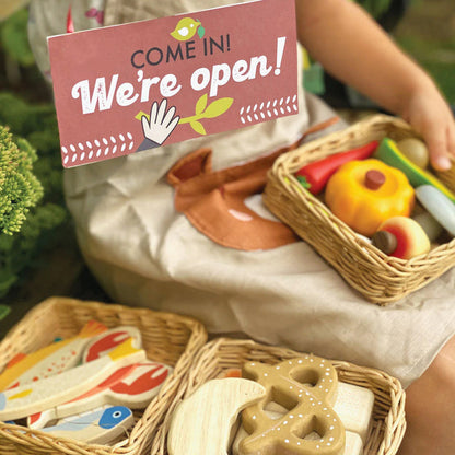 Wooden Bread Basket Play Set - Tender Leaf Toys | Wooden Toy NZ