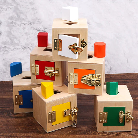 Montessori Wooden Lock Box