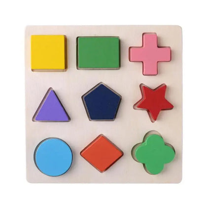 Wooden Geometric Puzzle Board