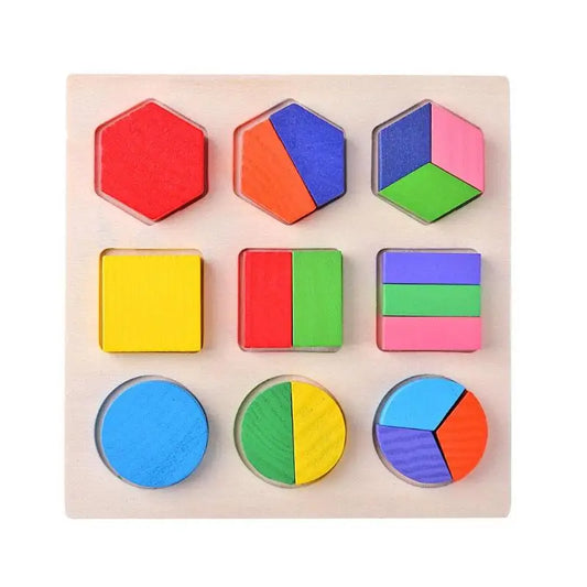 Wooden Geometric Puzzle Board