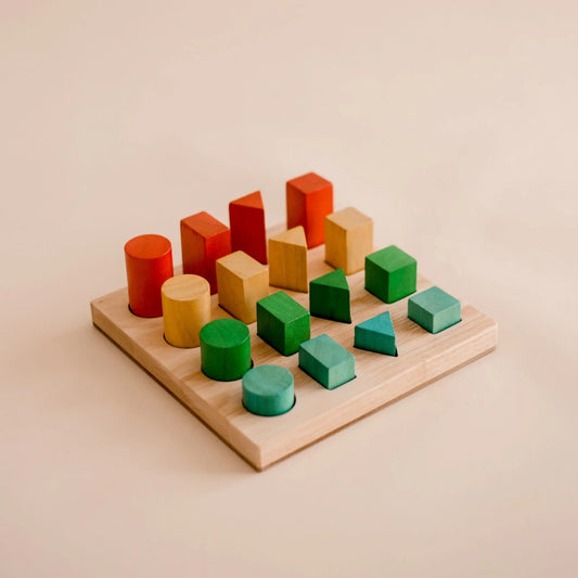 Size and shape sorter wooden puzzle for toddlers by QToys
