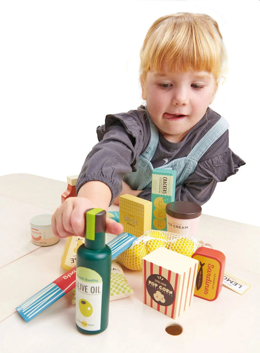 Wooden Supermarket Grocery Set - Tender Leaf Toys | Play Food