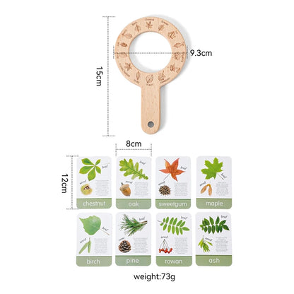 Nature Explorer Set – Wooden Magnifying Glass & Tree Identification Cards