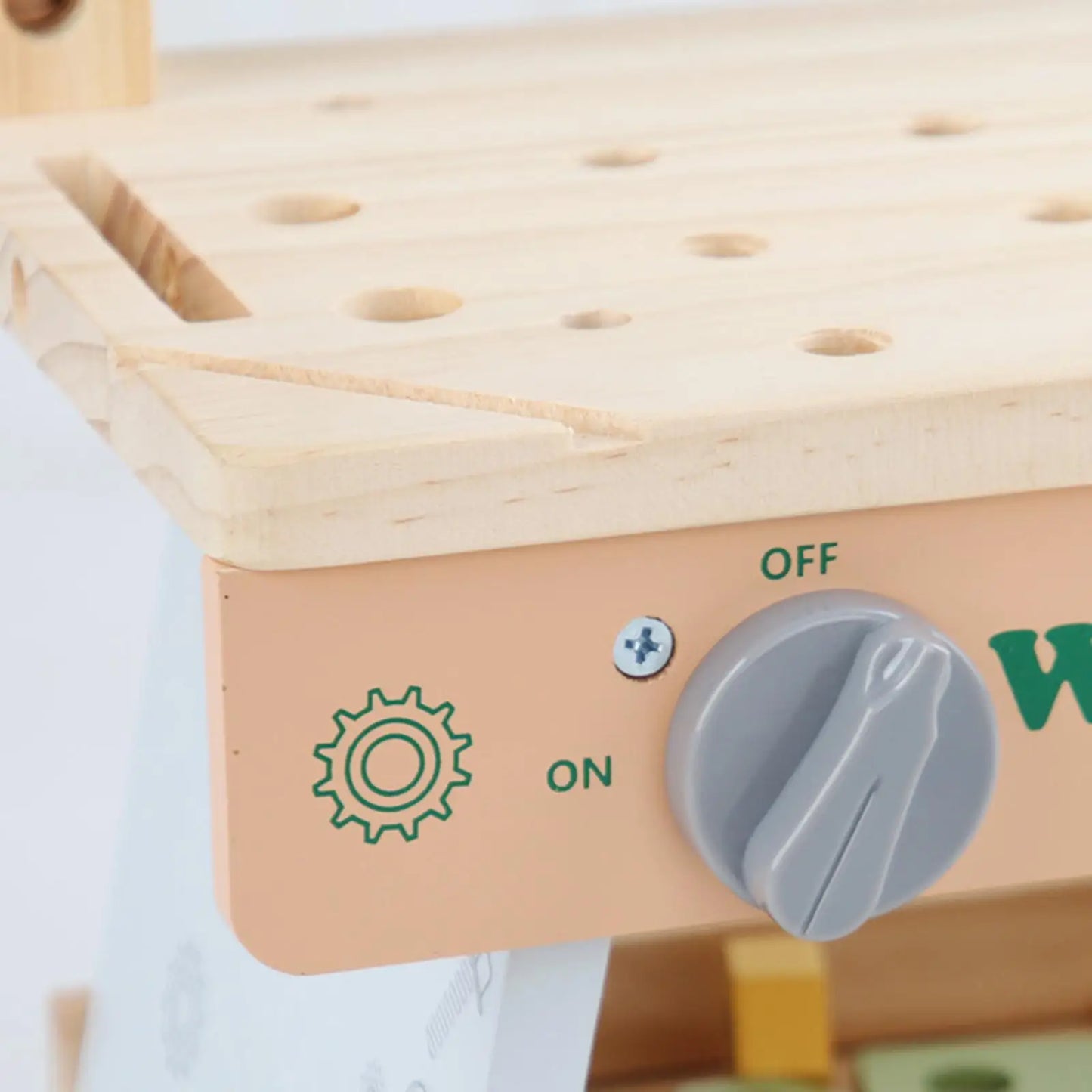 Pretend-Play Wooden Workbench Toy | Compact Kids Tool Set
