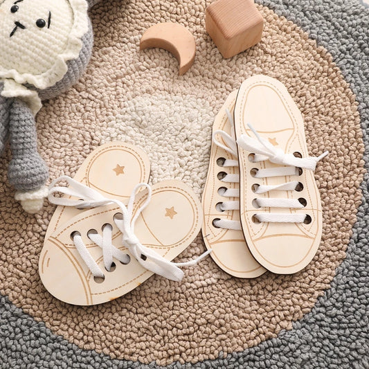 Wooden Lacing Shoe