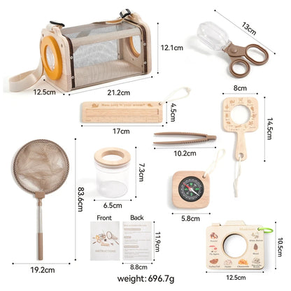 9-Piece Nature Explorer Kit – Montessori Outdoor STEM Discovery Set (Ages 3–6)