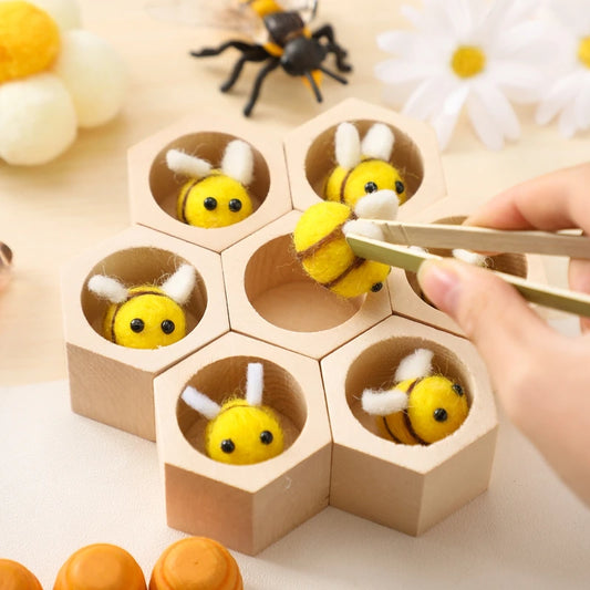 Wooden Bee Hive Fine Motor Toy