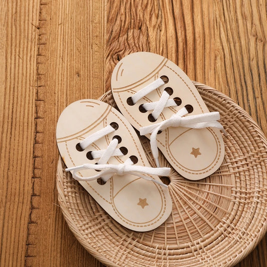Wooden Lacing Shoe