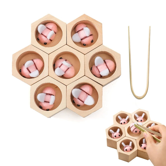 Wooden Bee Hive Fine Motor Toy