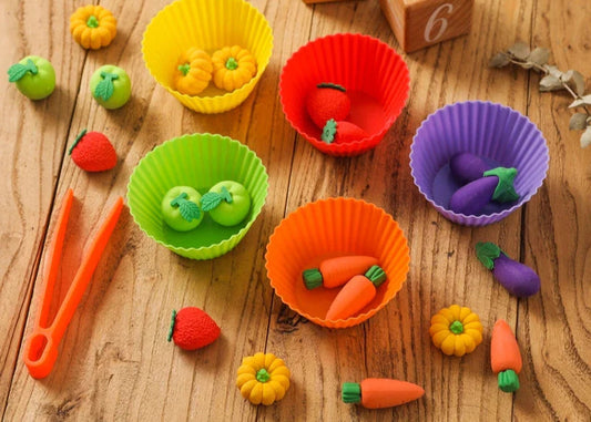 Silicone Tongs Colour Sorting Set