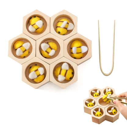Wooden Bee Hive Fine Motor Toy