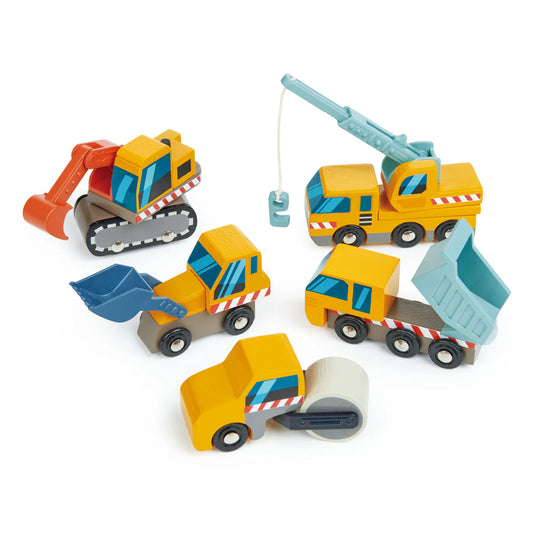 Wooden Construction Vehicle Set - Tender Leaf Toys | Wooden Toy NZ