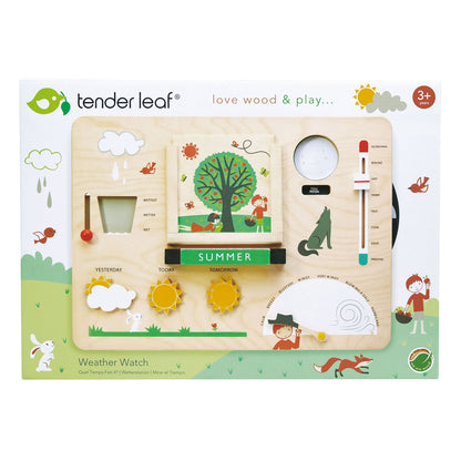 Tender Leaf Toys Wooden Weather Station detail or lifestyle view