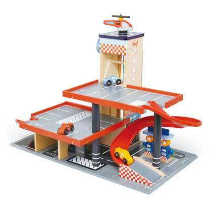 Wooden Service Station Garage - Tender Leaf Toys | Toy Car Garage NZ
