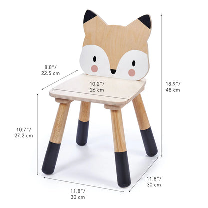 Forest Fox Kids Wooden Chair - Tender Leaf Toys | Wooden Montessori Furniture