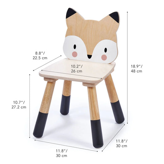 Forest Fox Kids Wooden Chair - Tender Leaf Toys | Wooden Montessori Furniture