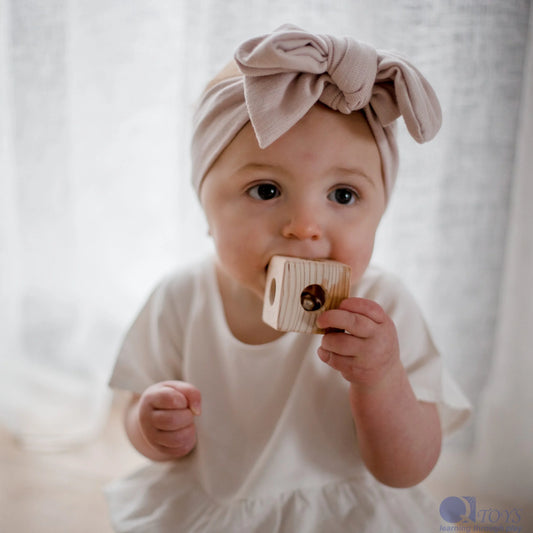 Wooden Cube Rattle - QToys | Wooden Toy NZ