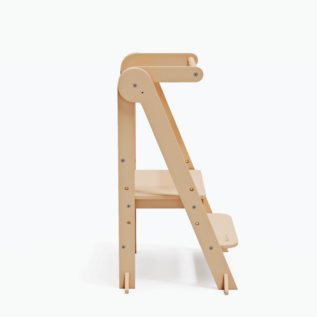 MILA Deluxe Folding Adjustable Learning Tower - Natural