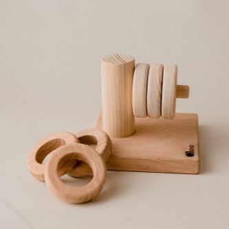 Horizontal Hanger Fine Motor Stacker – QToys | Wooden Toy NZ